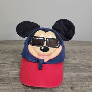 Disney Parks‎ Original Mickey Mouse Elastic Back Baseball Cap Toddler Size